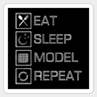 Eat Sleep Model Repeat Magnet